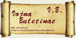Vojna Buletinac vizit kartica